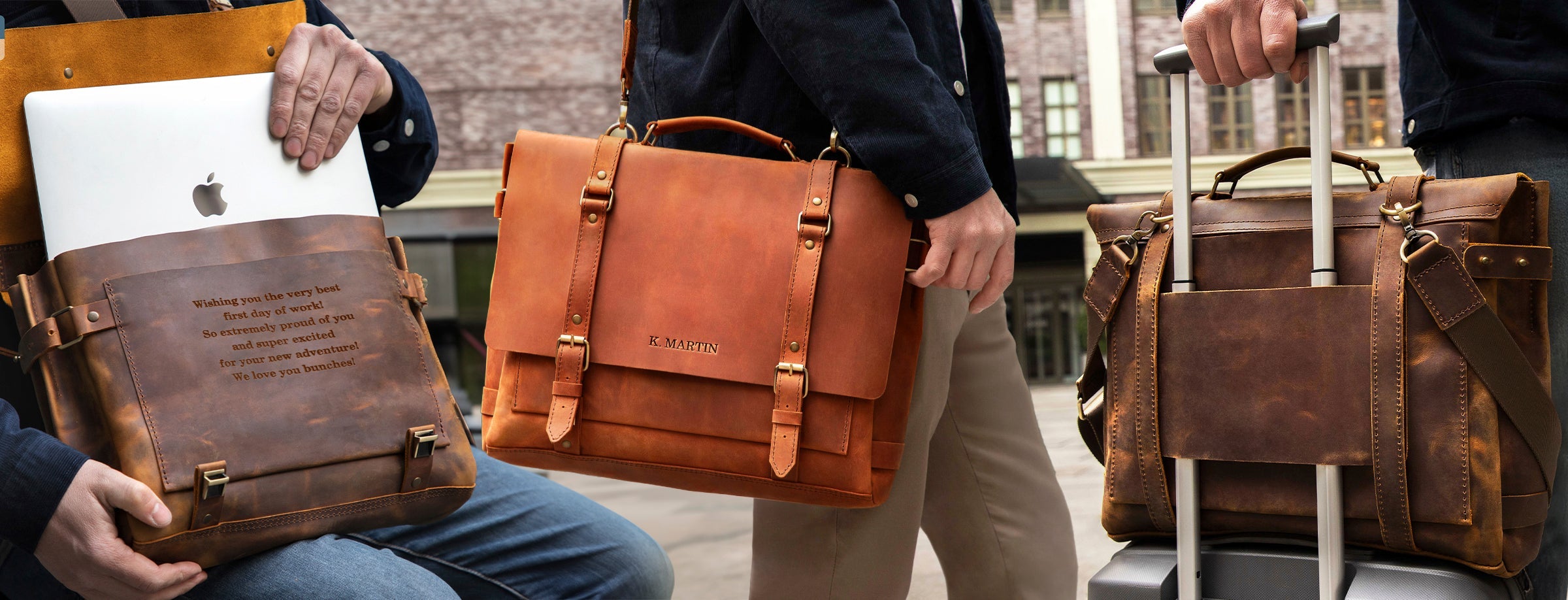 best leather briefcase backpack Fletcher Knapsack. The in a Variety of Colors grain Italian leather work bag has three compartments and lots of pockets for all your belongings Leather Briefcase / 13 inch