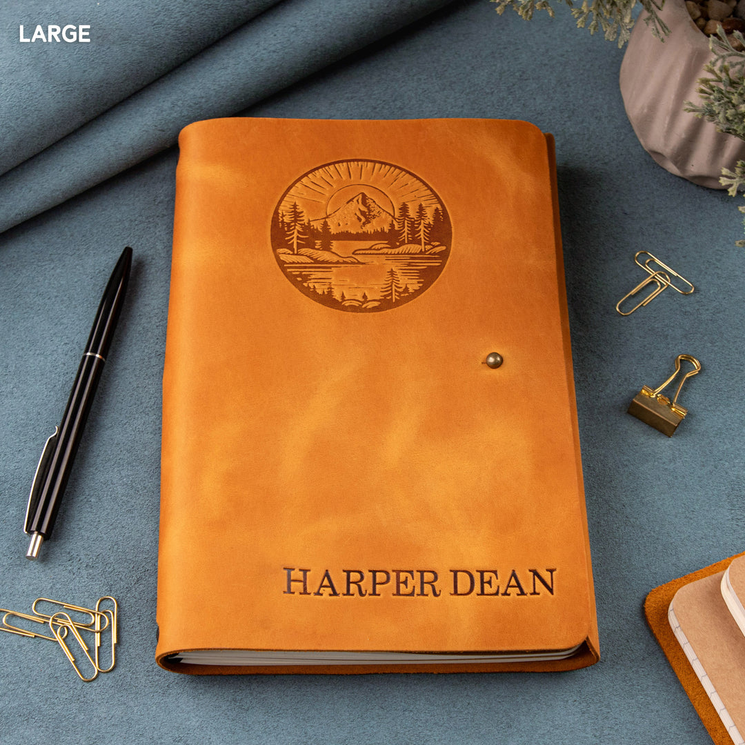 Personalized Leather Rivet Notebook