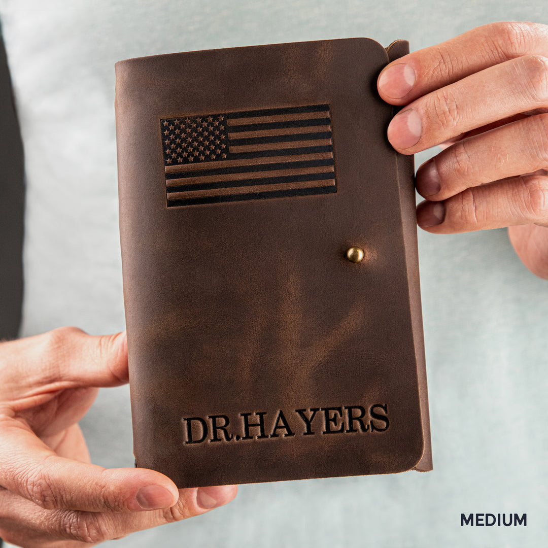 Personalized Leather Rivet Notebook