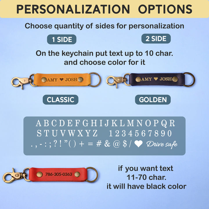 Personalized Leather Key Fob