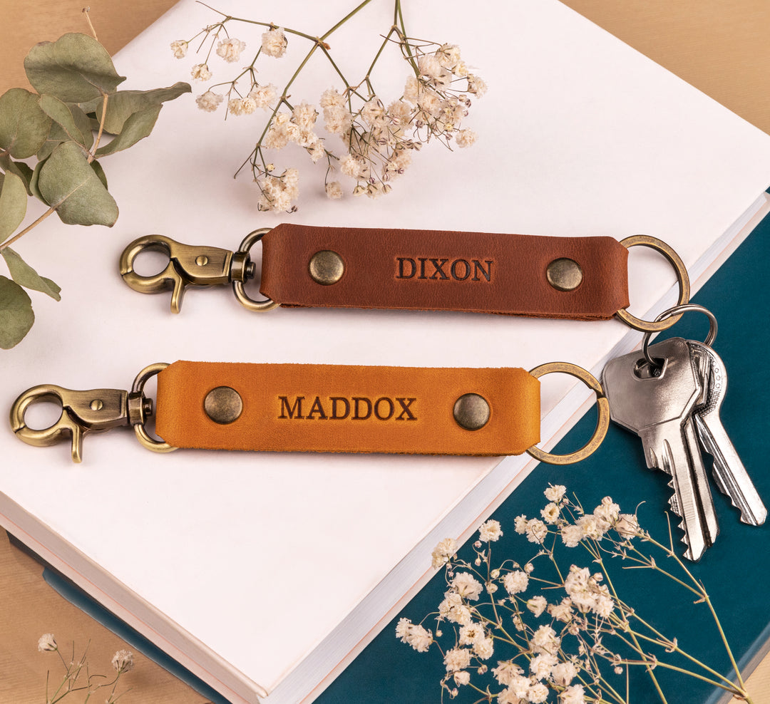 Personalized Leather Key Fob