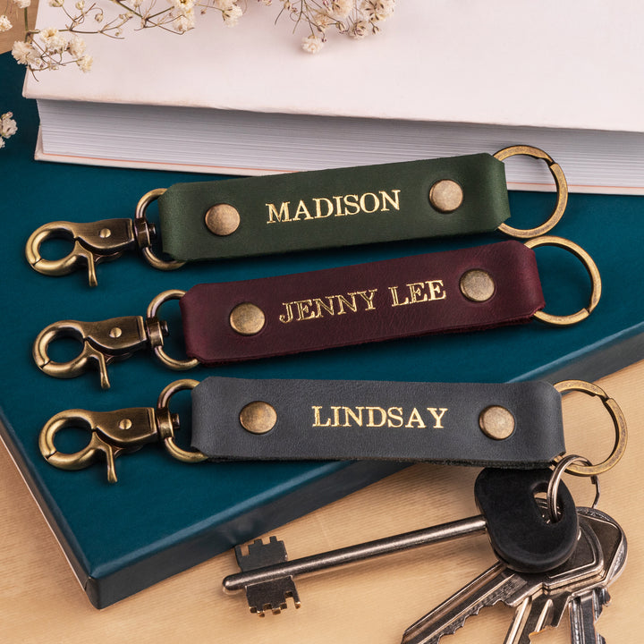 Personalized Leather Key Fob