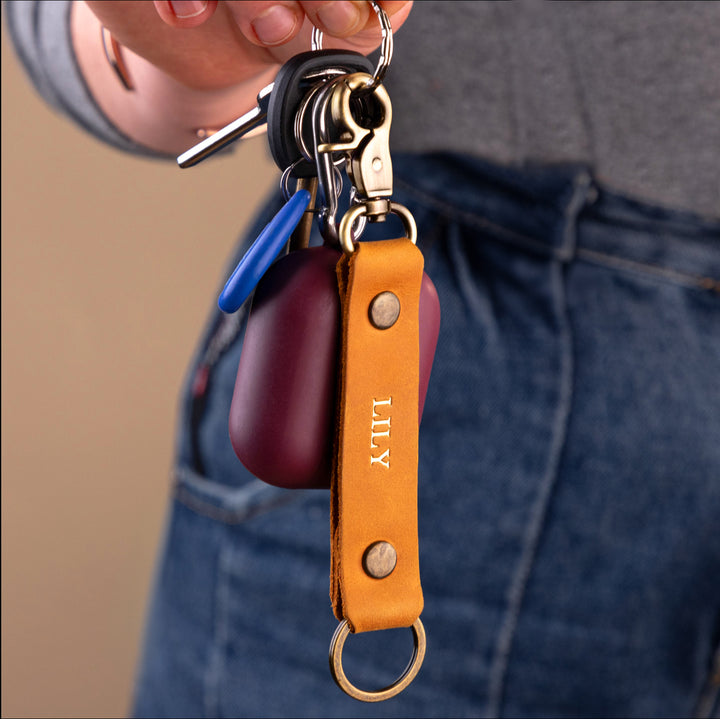 Personalized Leather Key Fob