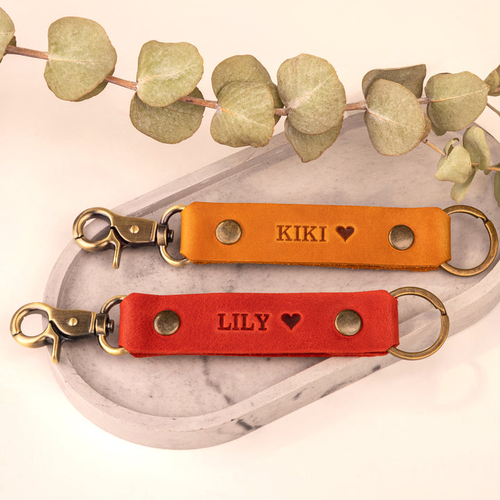 Personalized Leather Key Fob