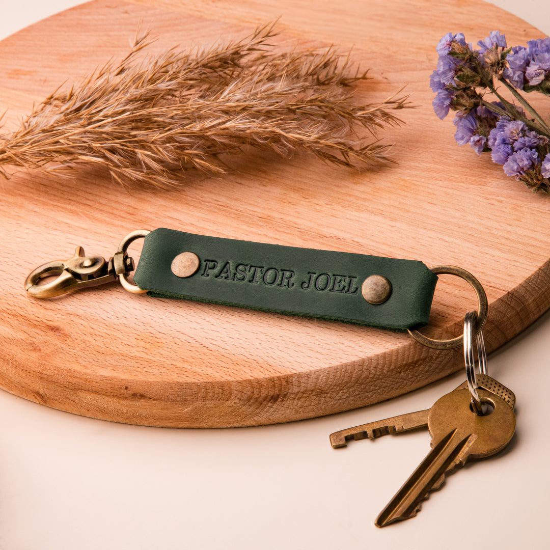 Personalized Leather Key Fob