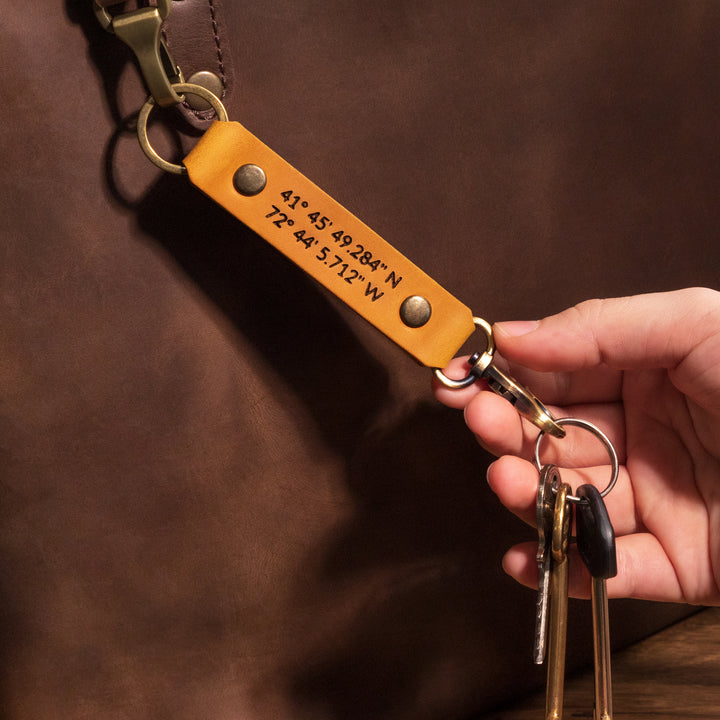 Personalized Leather Key Fob