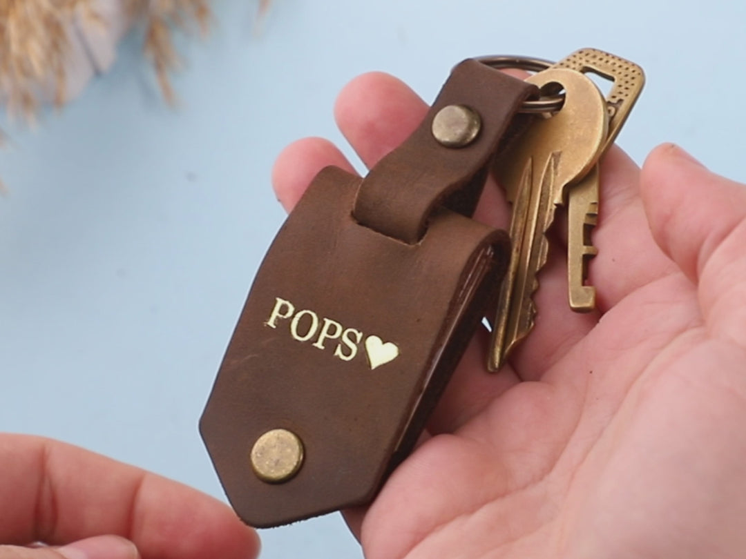 Personalised Leather Photo Keychain for Father Day