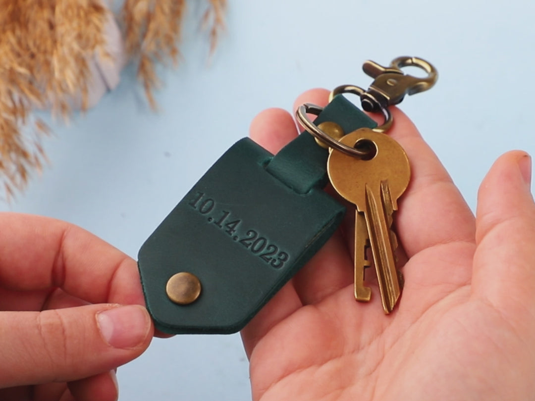Personalised Leather Photo Keychain for Father Day