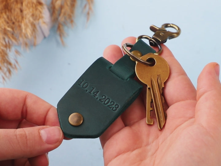 Personalised Leather Photo Keychain for Father Day