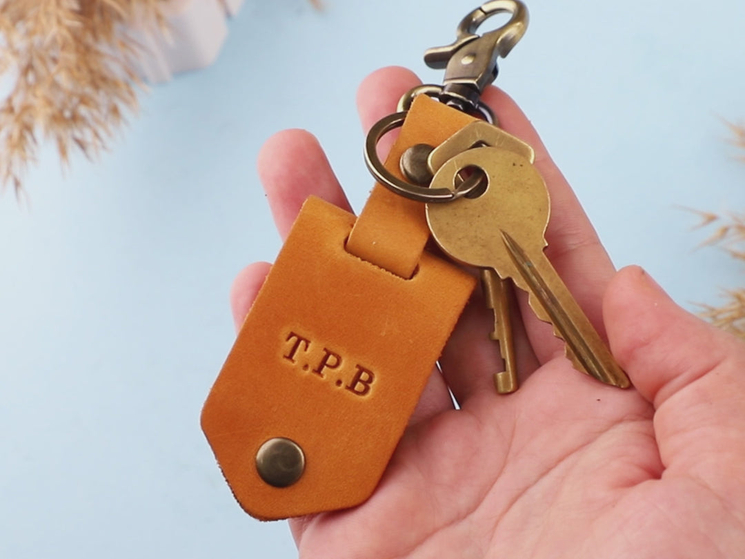 Personalised Leather Photo Keychain for Father Day