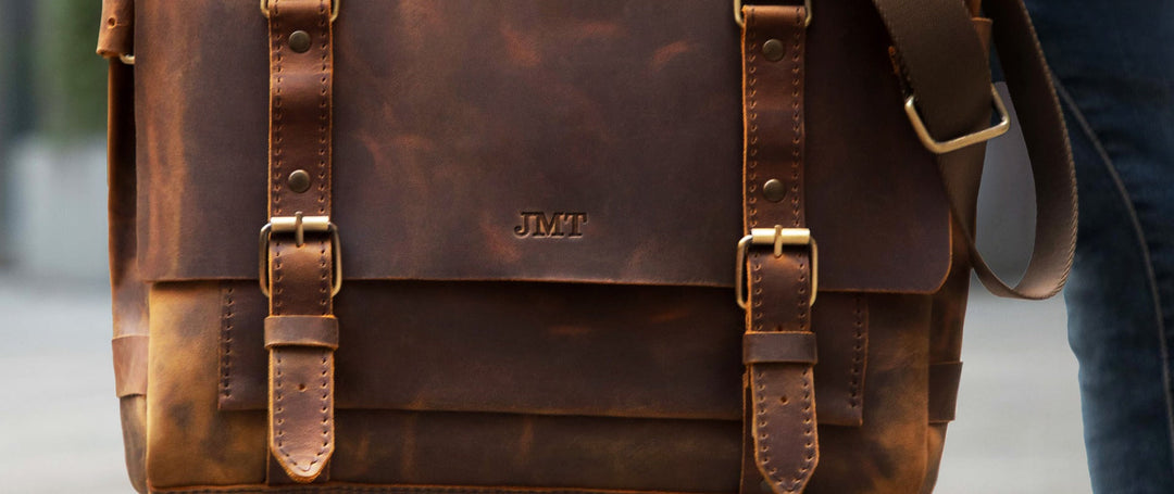 Personalized leather gift for a coworker at a work milestone