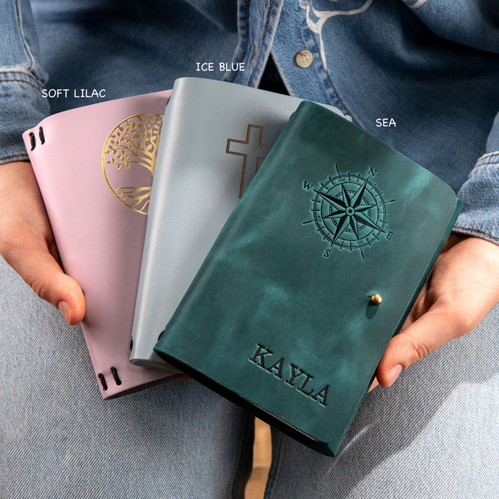 Premium Full Grain Leather Notebook | Personalized Refillable Journal for Men & Women