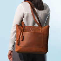 Regular Size Leather Tote Bag for Women – Everyday Carry Tote, Large Size Shopper Bag, Casual Travel Purse