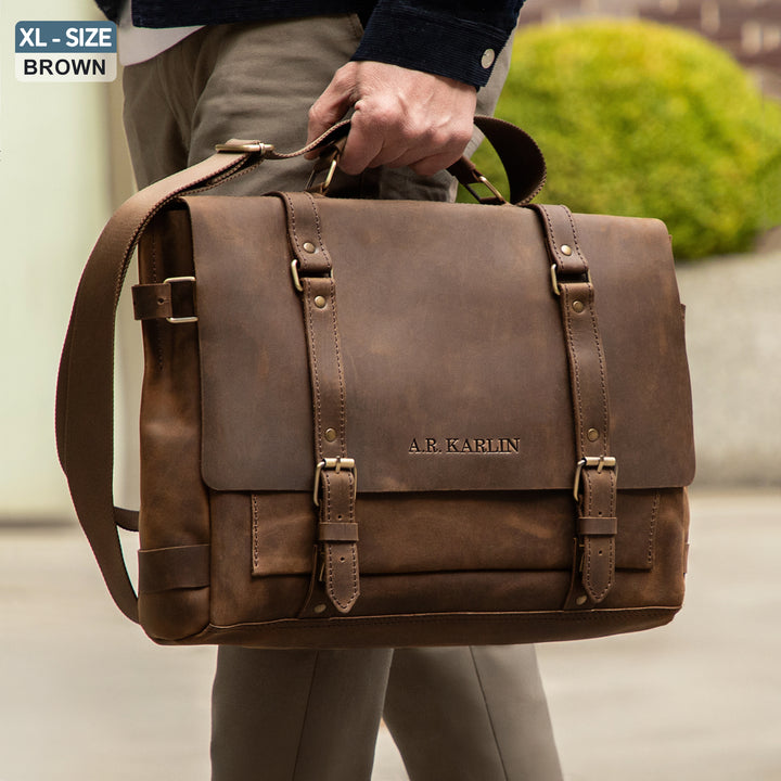 Personalized Leather Briefcase