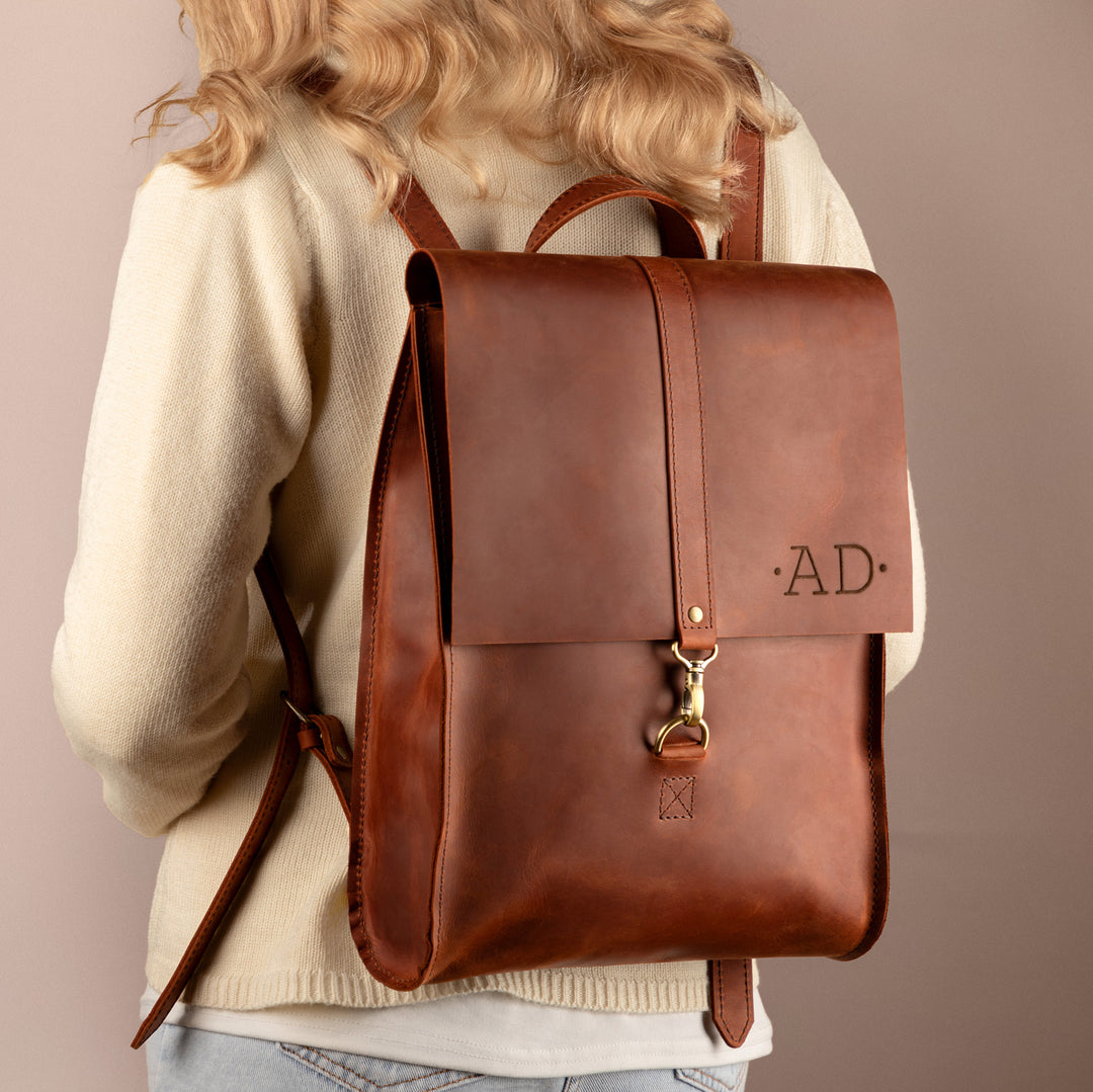 cute leather backpacks for work Women’s Top Grain Leather Backpack