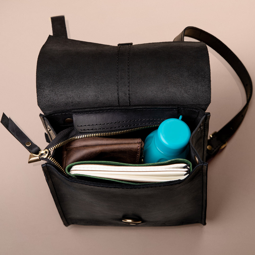 brandy melville black leather zip backpack 2026 Graduation Leather Backpack, XL + Laptop Section / Black / No