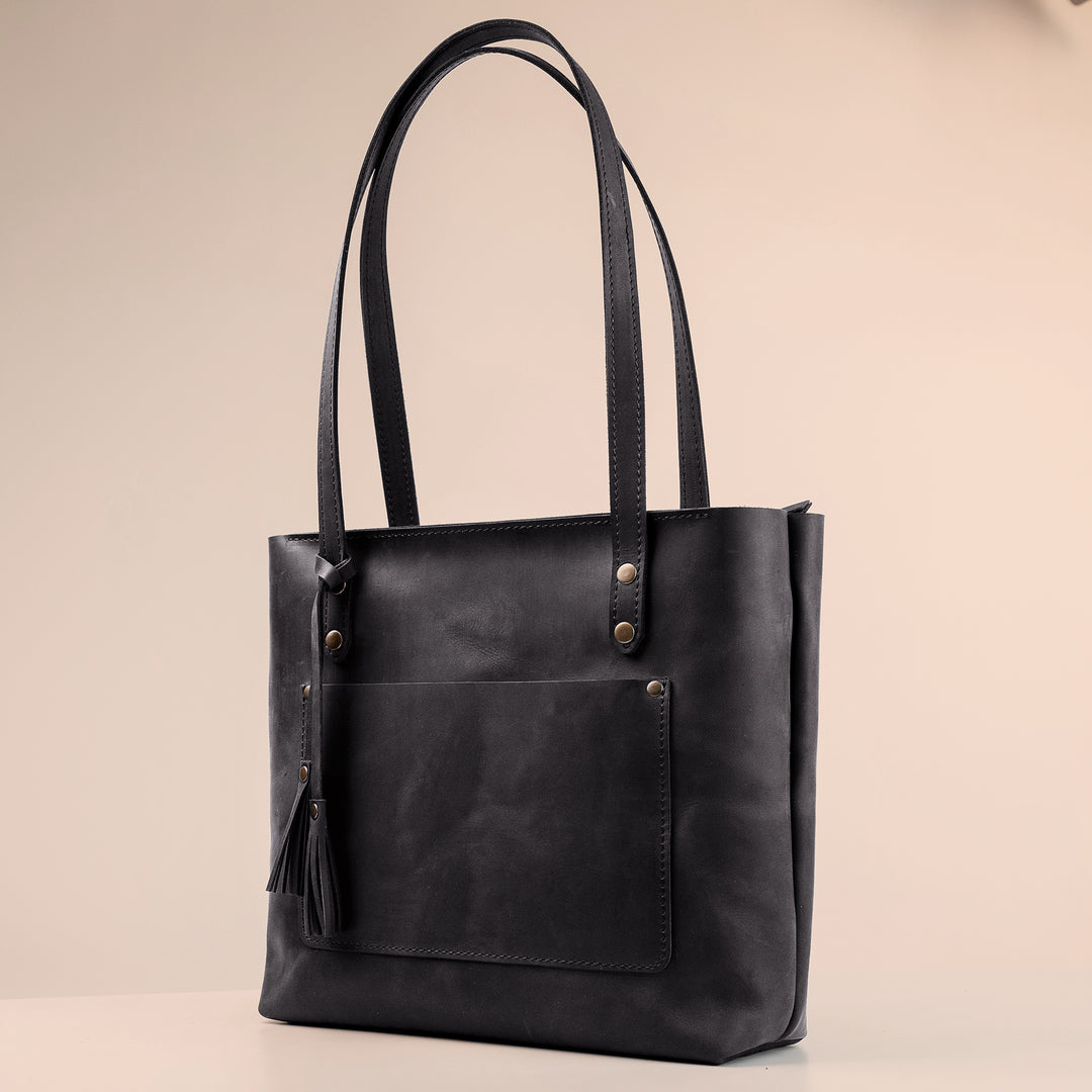 Leather Tote Regular size with Trolley Sleeve