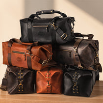 Women’s Leather Travel Duffle | Personalized Medium Bag with Crossbody Strap
