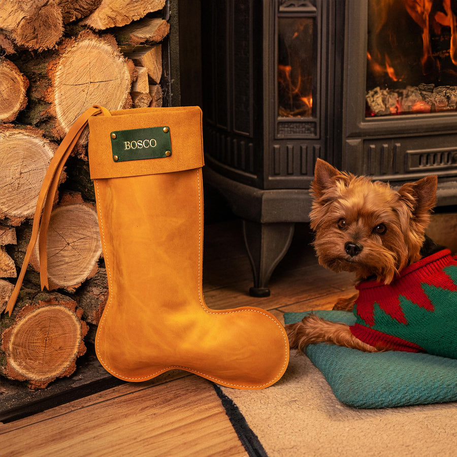 11 Christmas Stokings Yellow-L BOSCO with dog