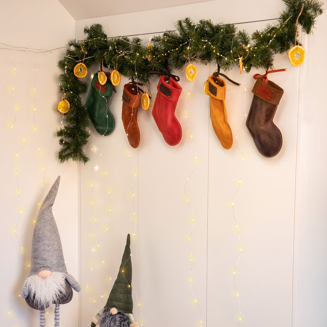 Personalized Leather Christmas Stockings