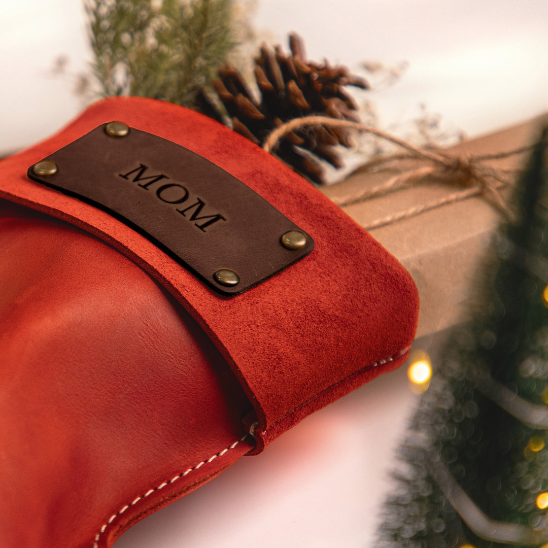 Personalized Leather Christmas Stockings