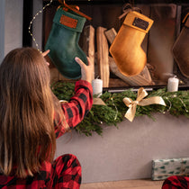 Personalized Full Grain Leather Christmas Stocking