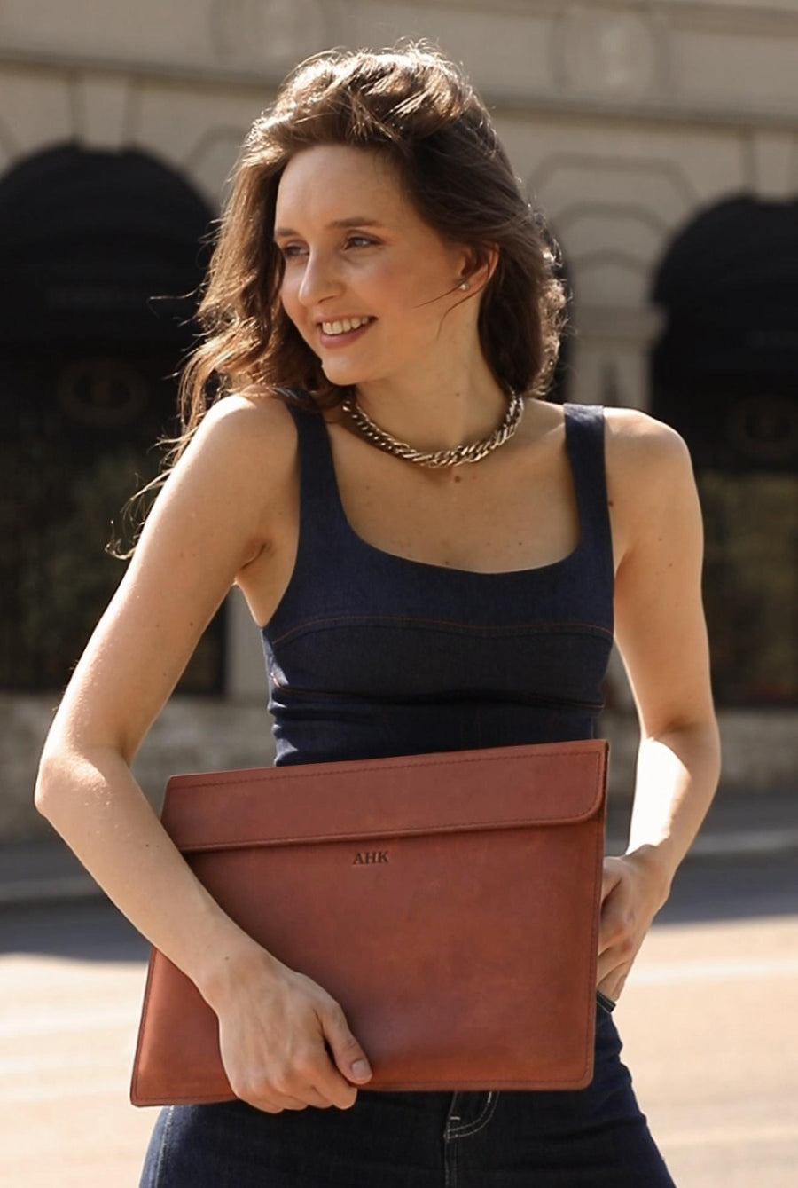Leather Laptop Sleeve with Magnetic case