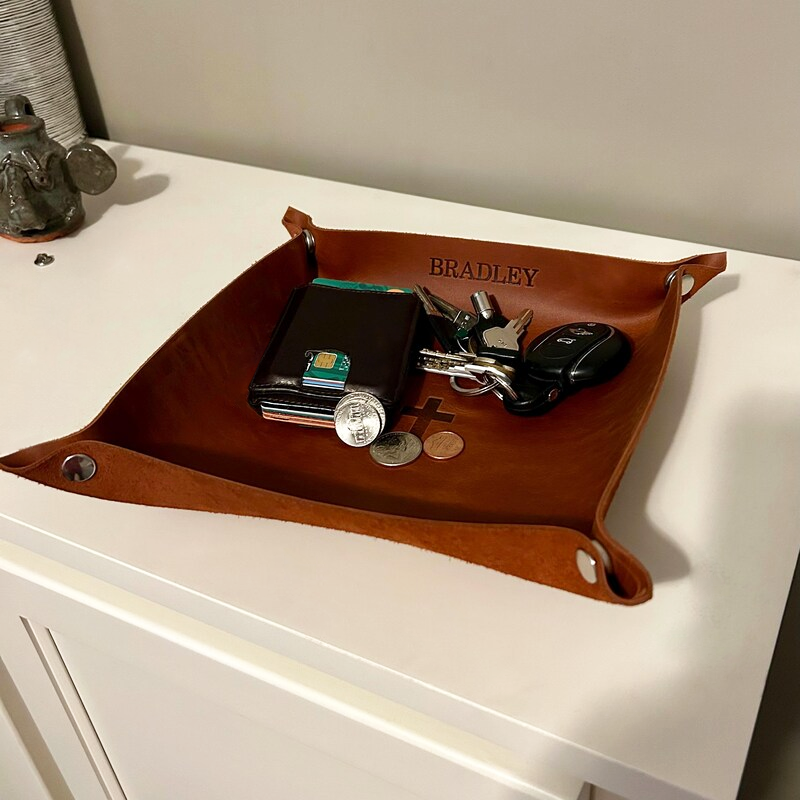 Top Grain Leather Catch All Tray